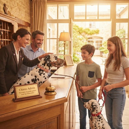 Collier chien enfant dans un hôtel chien accepté