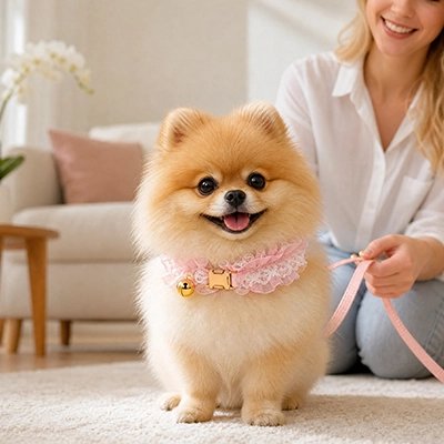 Collier Chien jeune fille et son chien