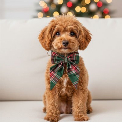Collier Chien motif écossais