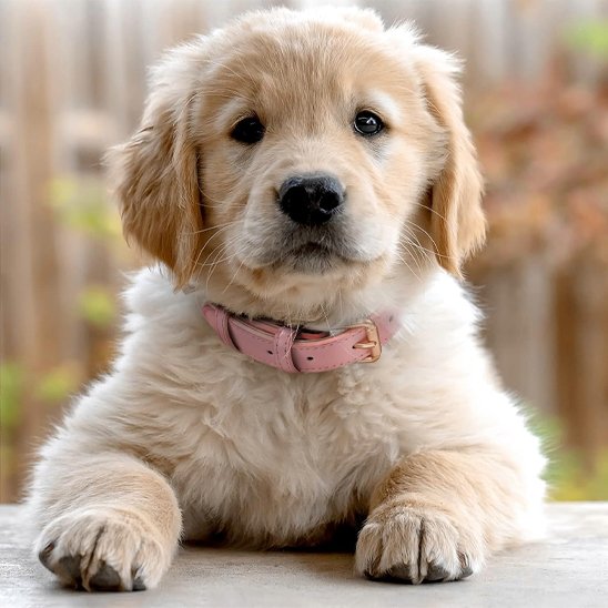 Collier chien Rose les pattes en avant