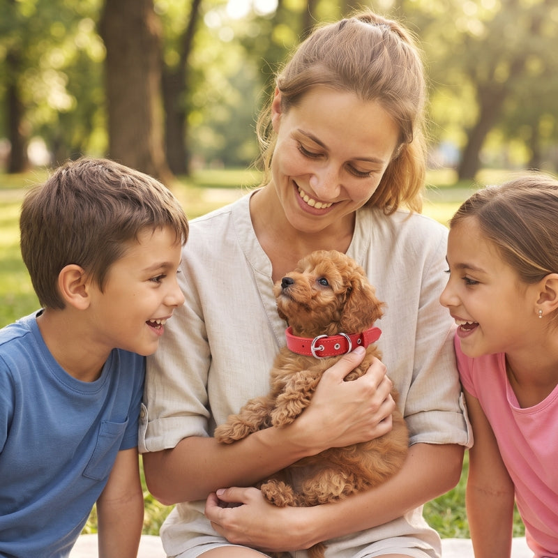 Collier pour chien câlin avec des enfants