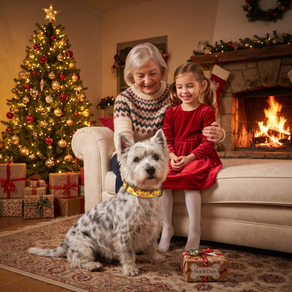 Collier pour chien Noël maman et petit enfant