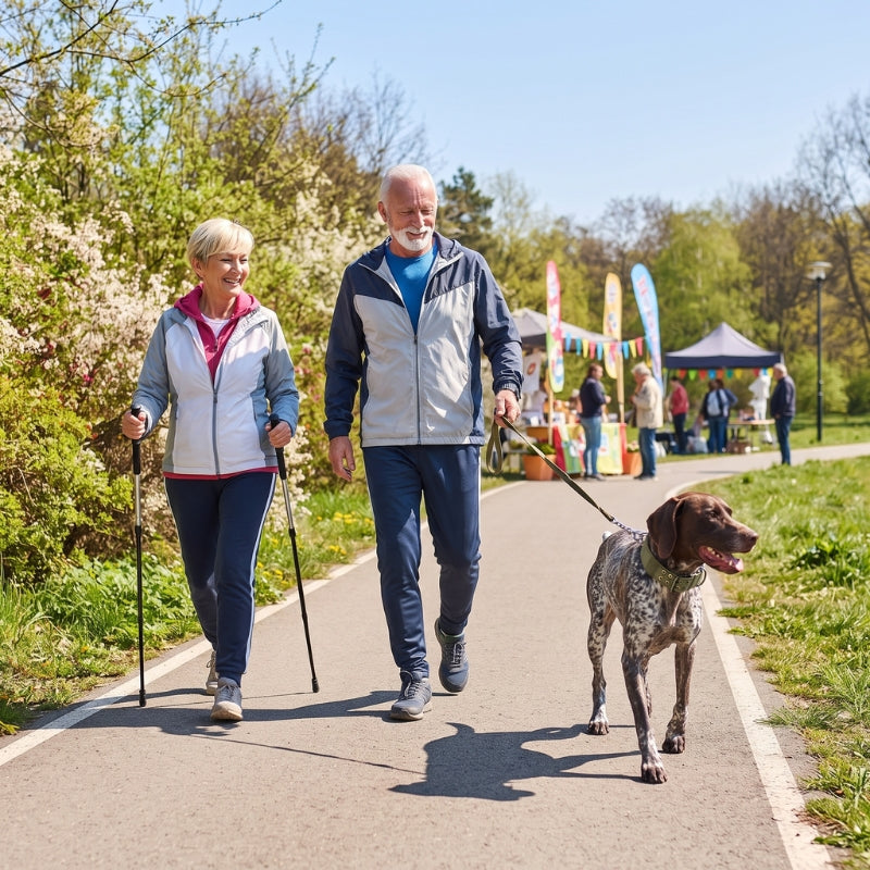 Collier pour chien promenade familiale au parc
