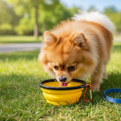 Gamelle pour chien jaune