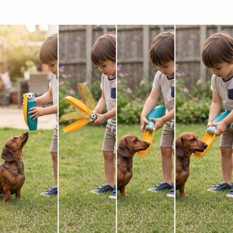 Gourde pour chien enfant pliage teckel jardin