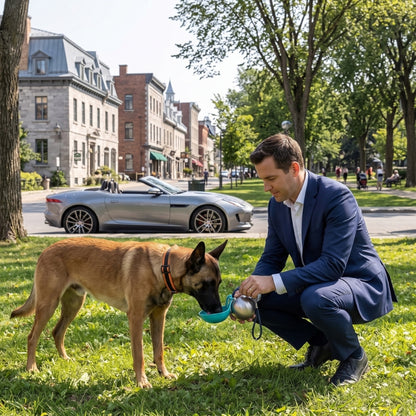 Gourde pour Chien homme d'affaires au parc Don à boire à son chien