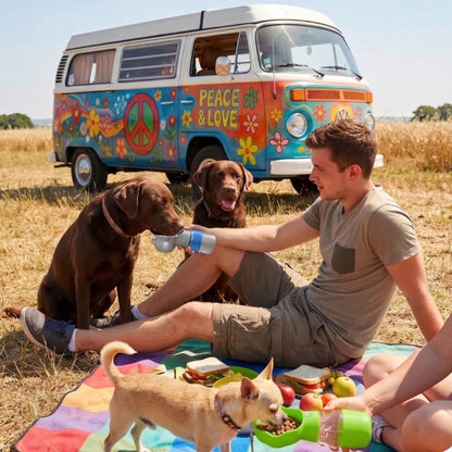 Gourde pour Chien Volkswagen couple de chiens et propriétaires d'en avoir aux trois chiens