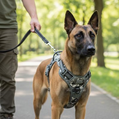 Harnais chien homme berger belge malinois