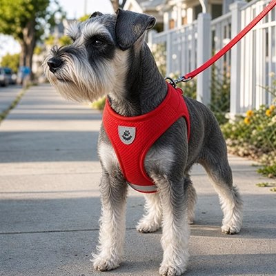Harnais chien Rouge en laisse