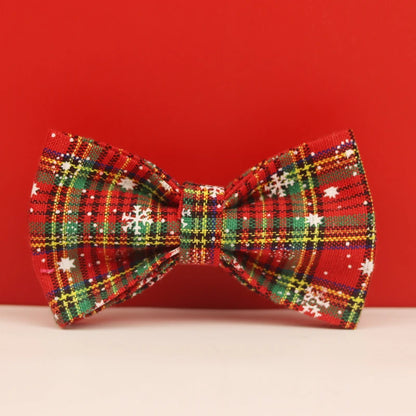 Harnais pour chien avec nœud papillon rouge de Noël à motifs festifs