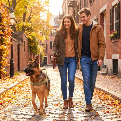 harnais pour chien kaki en automne