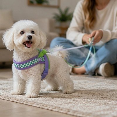 Harnais pour Chien mauve motif