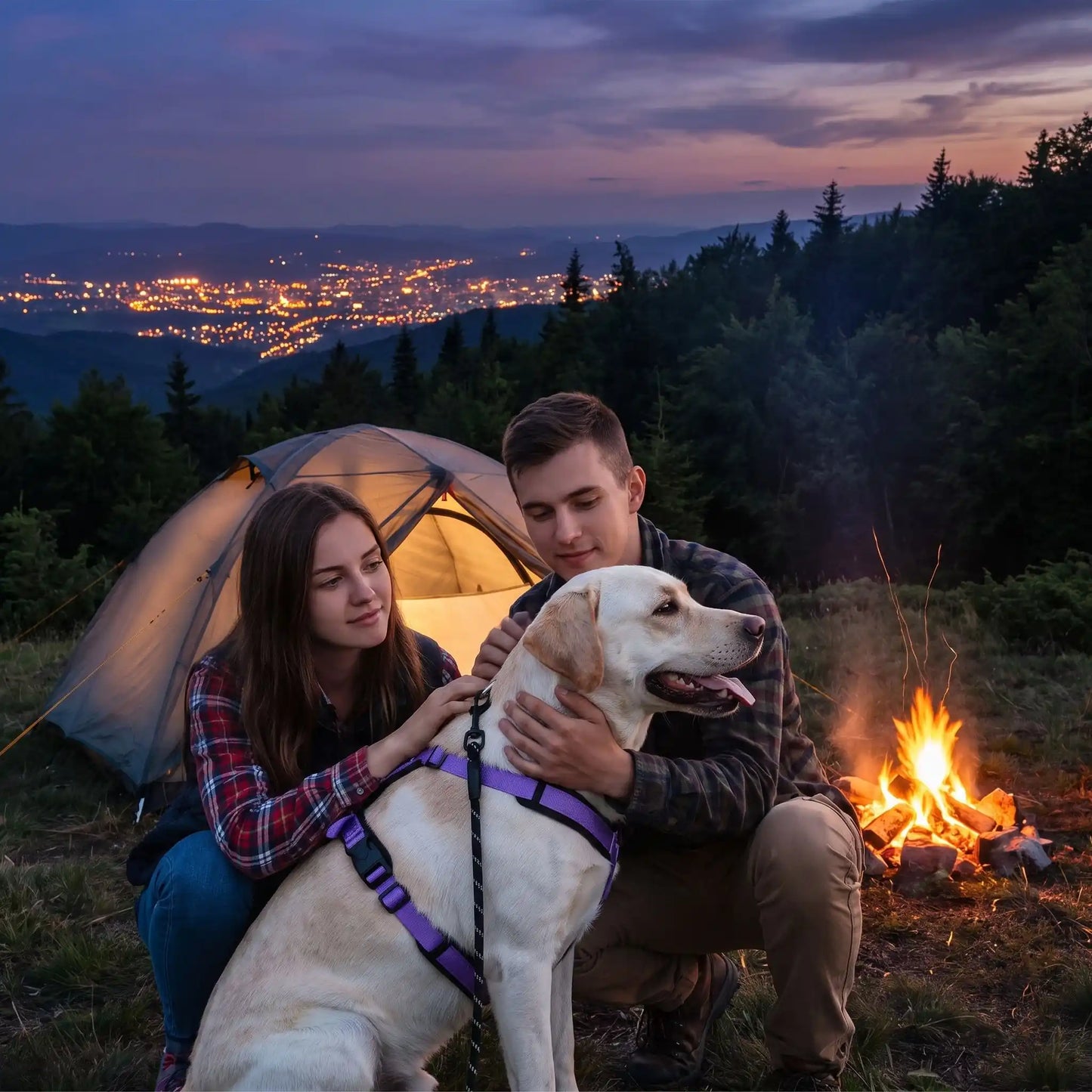 harnais pour chiens Violet camping