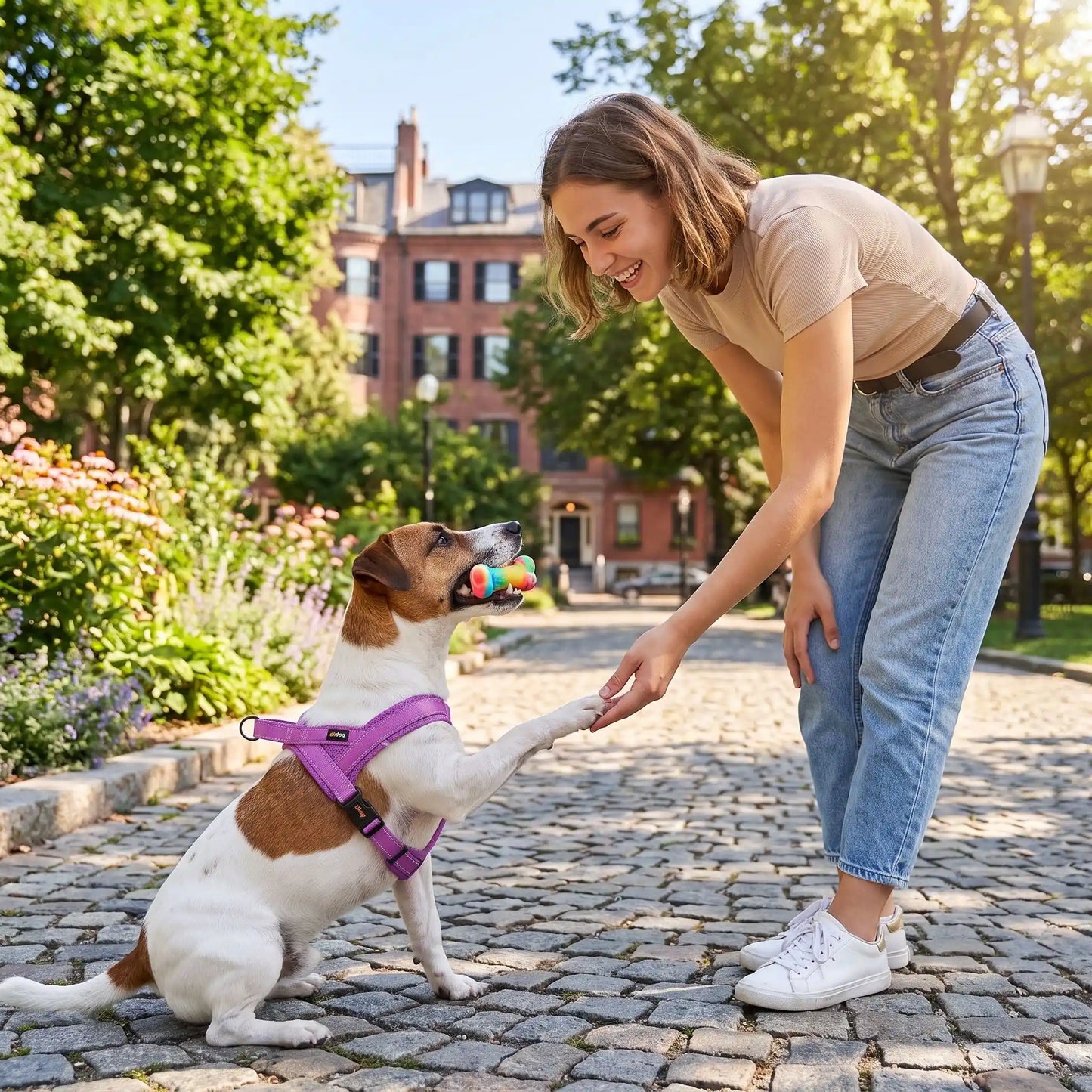 Harnais pour chiens mauve os