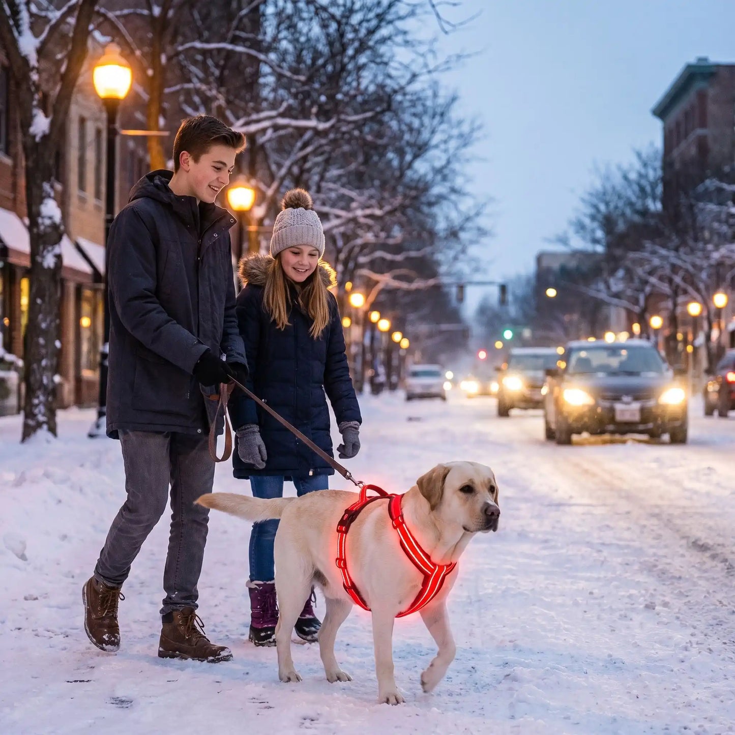 harnais pour chiens réfléchissant la nuit