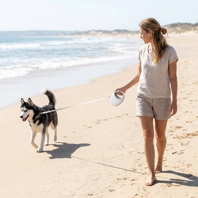 Laisse pour Chien femme plage