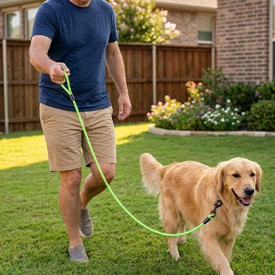 Laisse pour Chien homme promène son chien