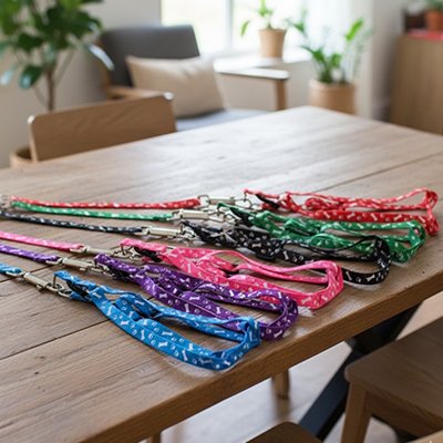 Laisse pour Chien laisse noire bleu rose