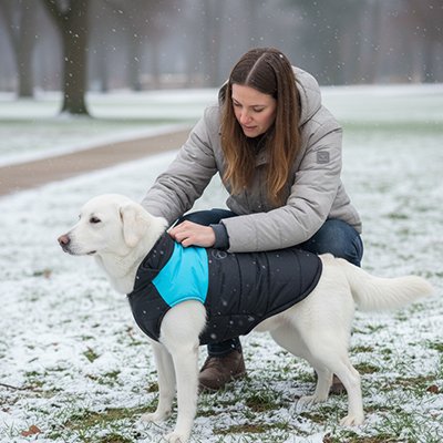 Manteau Chien bleu noir