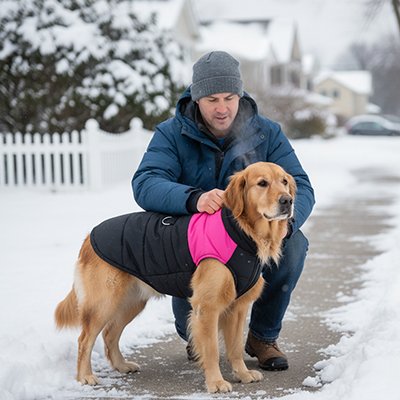 Manteau Chien Rose noire