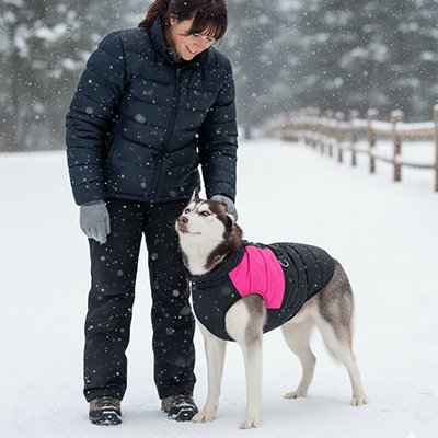 Manteau Chien rose