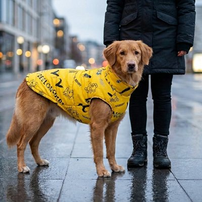 Manteau chien sous la pluie