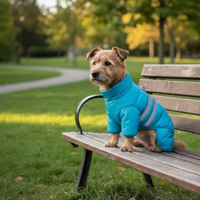 Manteau pour Chien bleu avec col