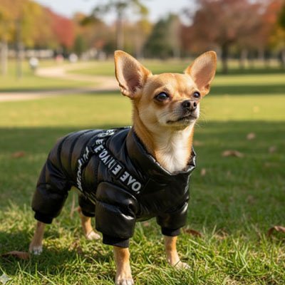 Manteau pour Chien noir au parc
