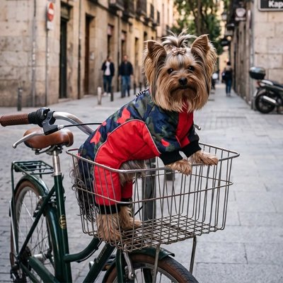 Manteau pour Chien Rouge panier vélo