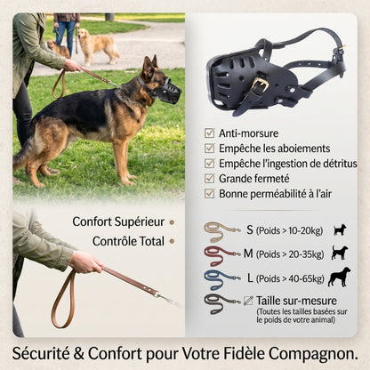 Muselière pour chien anti morsure confort sécurité tailles S M L