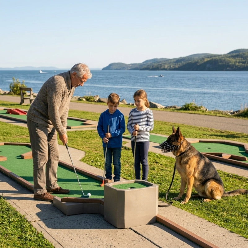 Muselière pour chien bord de mer mini pote avec famille