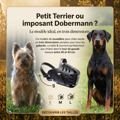 Muselière pour chien tailles S M L du petit terrier au dobermann