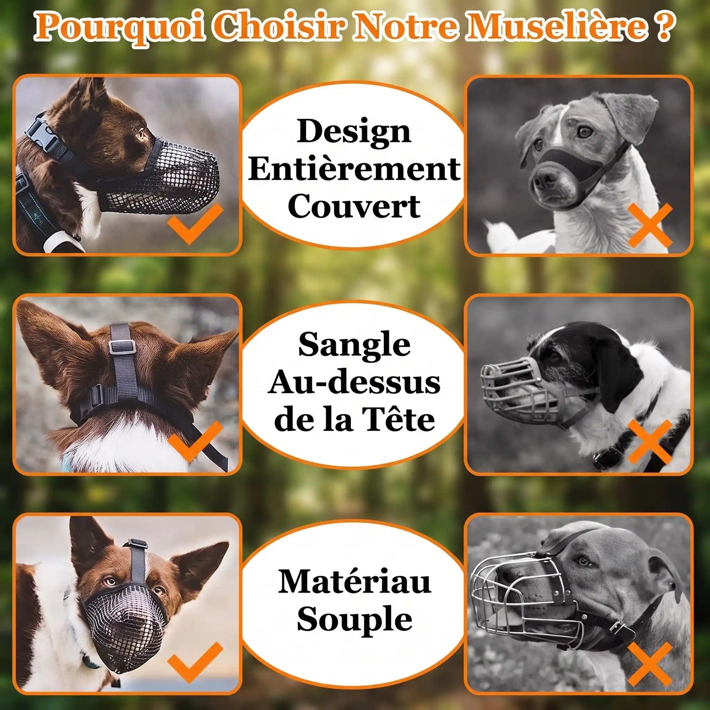 Muselière Chien | TrailPaw™ Douce & Ajustable
