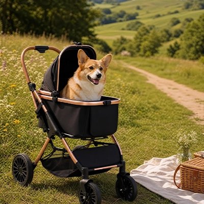 Poussette pour Chien aluminium pique-nique
